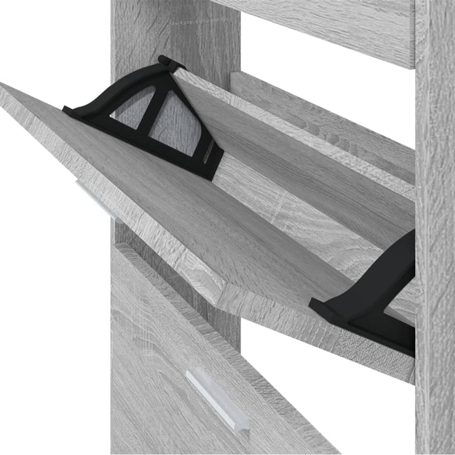 Schoenenkast 59x17x108 cm bewerkt hout grijs sonoma 59 x 17 x 108 cm Grijs sonoma