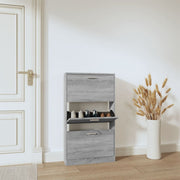 Schoenenkast 59x17x108 cm bewerkt hout grijs