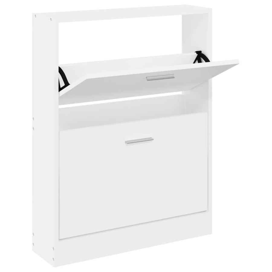 Schoenenkast 59x17x81 cm bewerkt hout wit 59 x 17 x 81 cm Wit