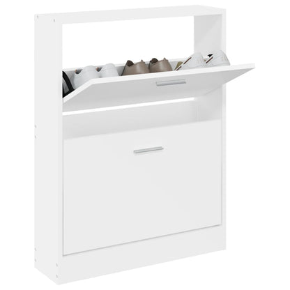 Schoenenkast 59x17x81 cm bewerkt hout wit 59 x 17 x 81 cm Wit
