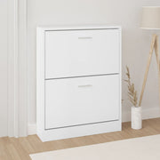 Schoenenkast 59x17x81 cm wit bewerkt hout
