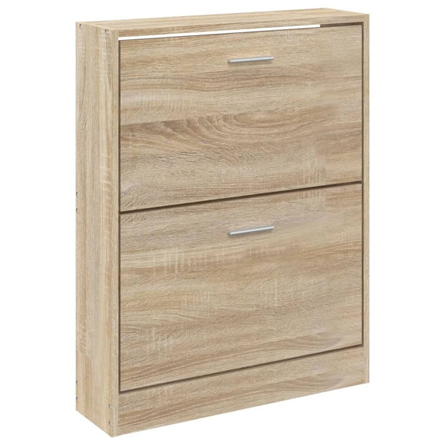 Schoenenkast 59x17x81 cm bewerkt hout eikenkleurig 59 x 17 x 81 cm Eiken