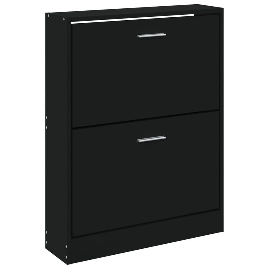 Schoenenkast 59x17x81 cm bewerkt hout zwart 59 x 17 x 81 cm Zwart