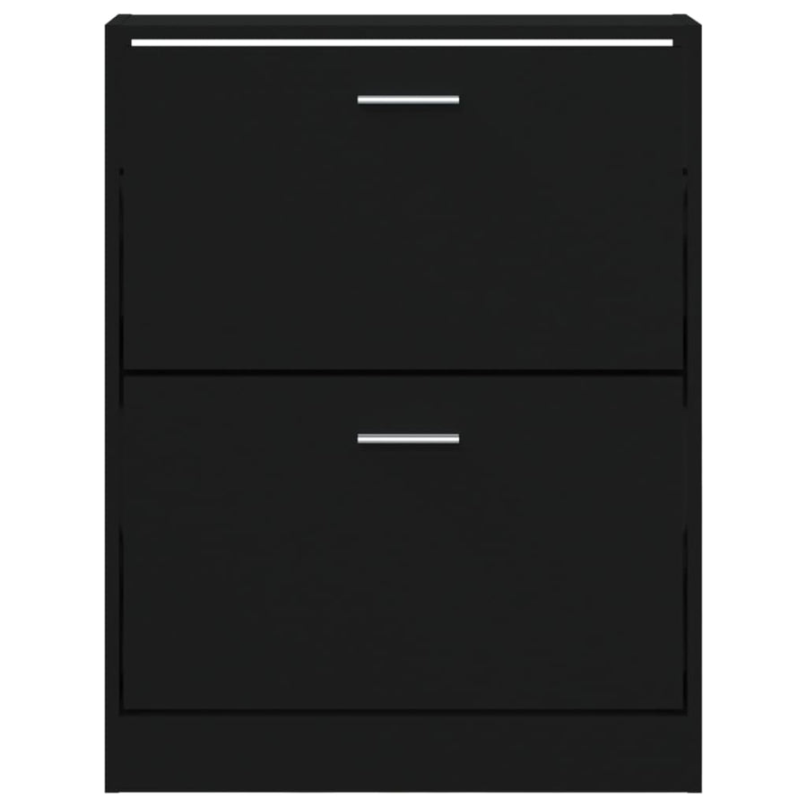 Schoenenkast 59x17x81 cm bewerkt hout zwart 59 x 17 x 81 cm Zwart