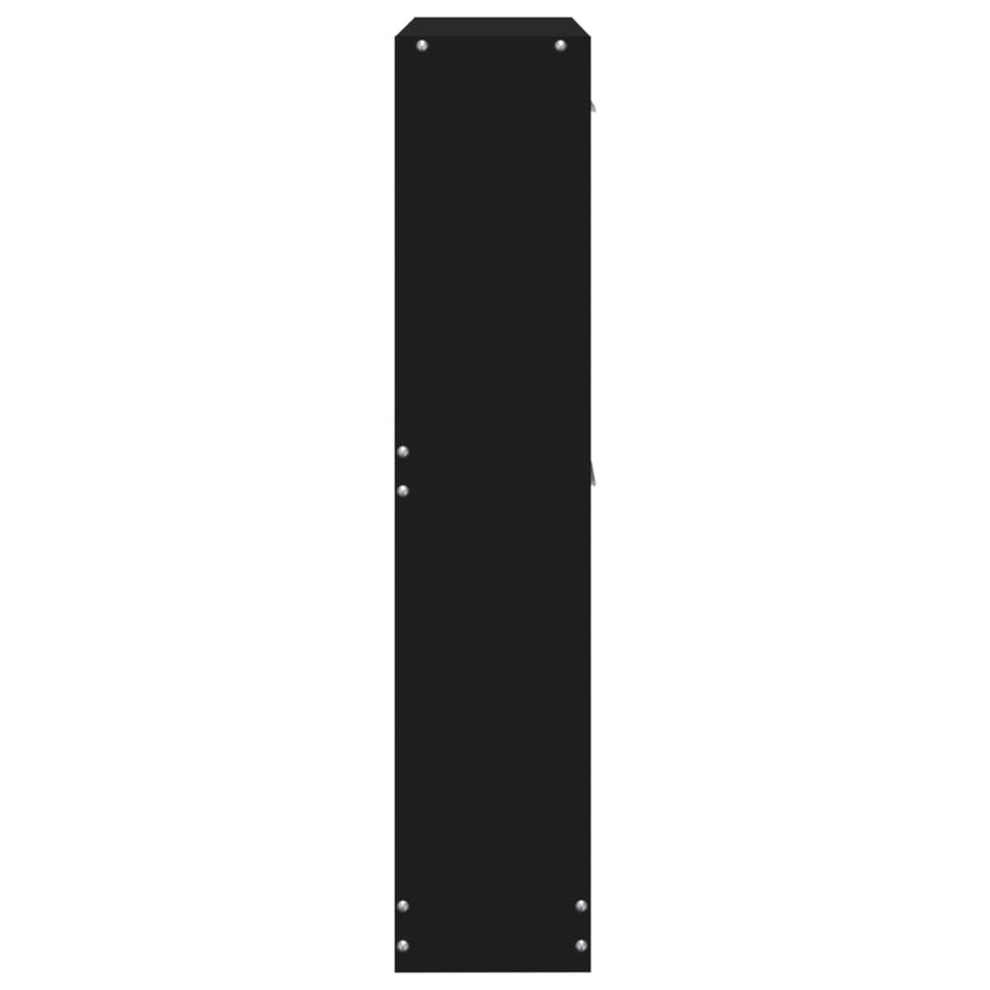 Schoenenkast 59x17x81 cm bewerkt hout zwart 59 x 17 x 81 cm Zwart