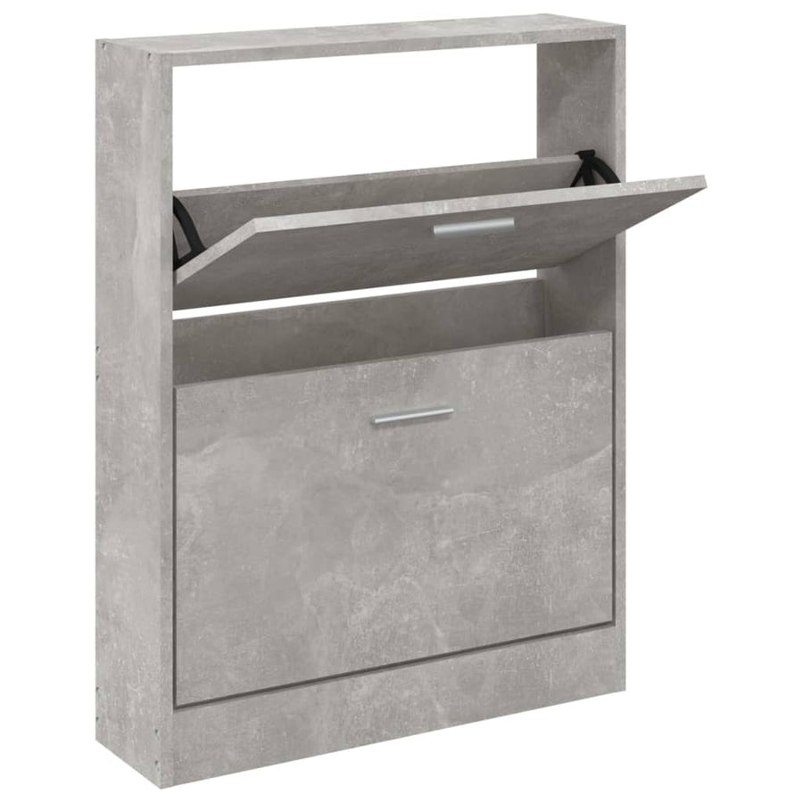 Schoenenkast 59x17x81 cm bewerkt hout betongrijs 59 x 17 x 81 cm Betongrijs