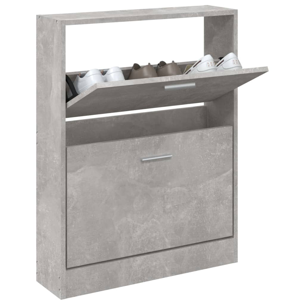 Schoenenkast 59x17x81 cm bewerkt hout betongrijs 59 x 17 x 81 cm Betongrijs