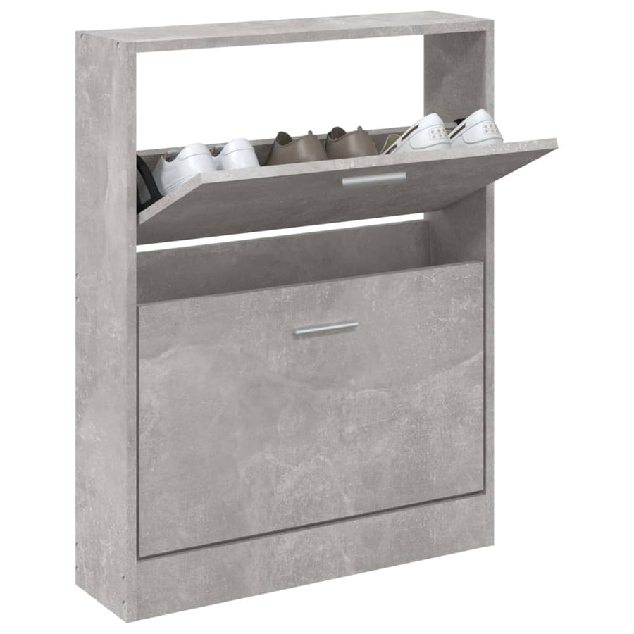 Schoenenkast 59x17x81 cm bewerkt hout betongrijs 59 x 17 x 81 cm Betongrijs