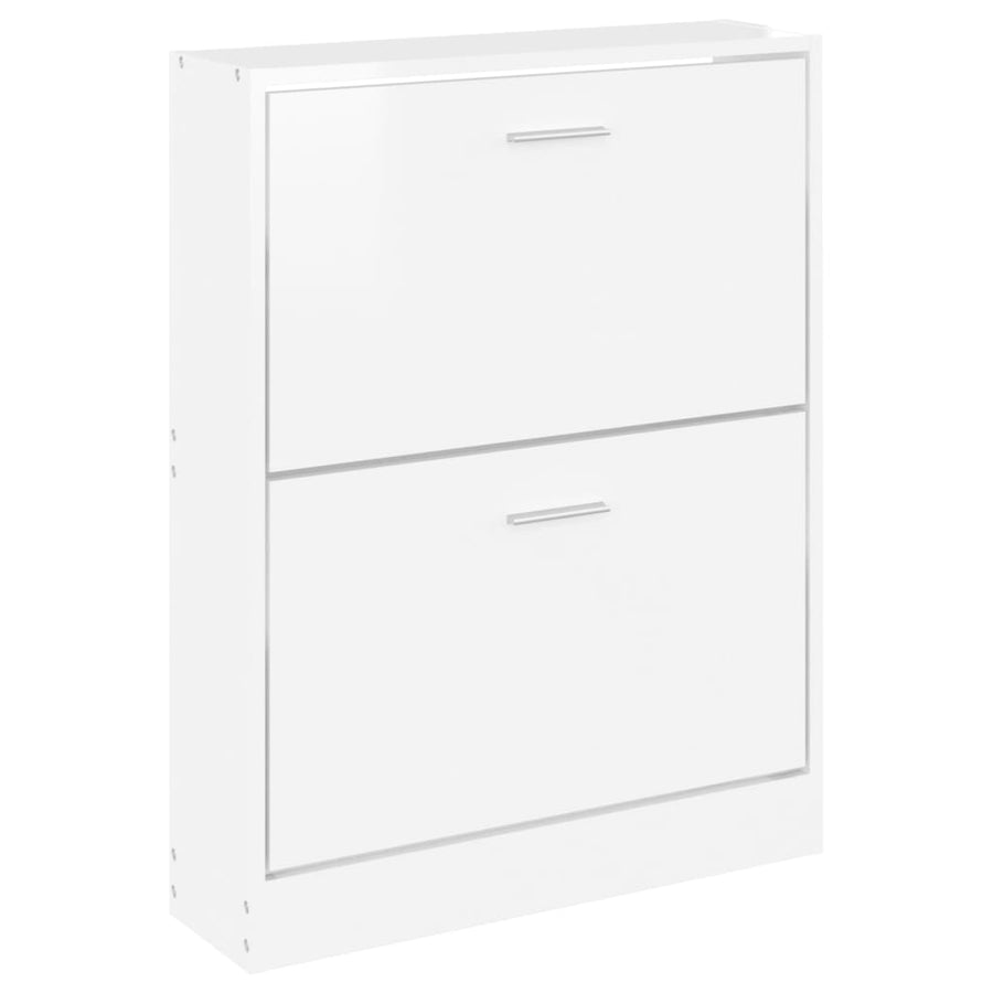 Schoenenkast 59x17x81 cm bewerkt hout hoogglans wit 59 x 17 x 81 cm Hoogglans wit