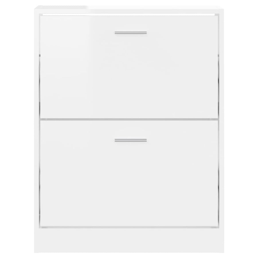 Schoenenkast 59x17x81 cm bewerkt hout hoogglans wit 59 x 17 x 81 cm Hoogglans wit