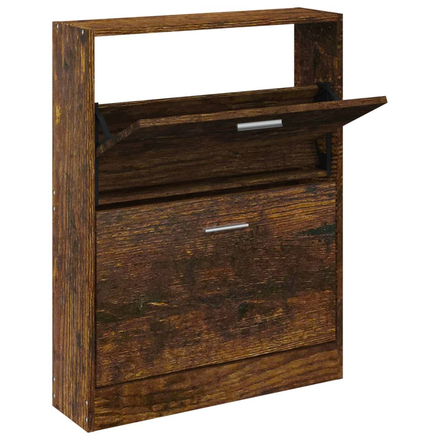 Schoenenkast 59X17X Bewerkt Hout Kleurig Gerookt Eiken 81 cm