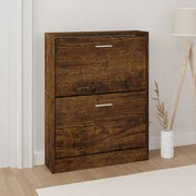 Schoenenkast 59x17x81 cm gerookt eiken bewerkt hout