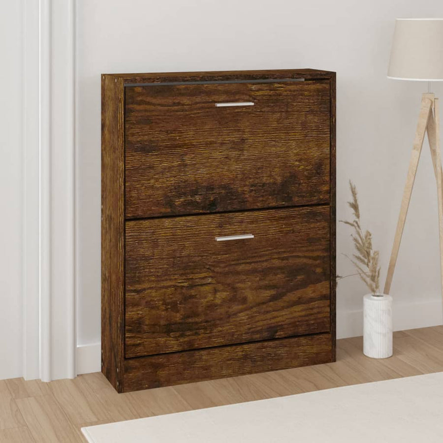 Schoenenkast 59X17X Bewerkt Hout Kleurig Gerookt Eiken 81 cm
