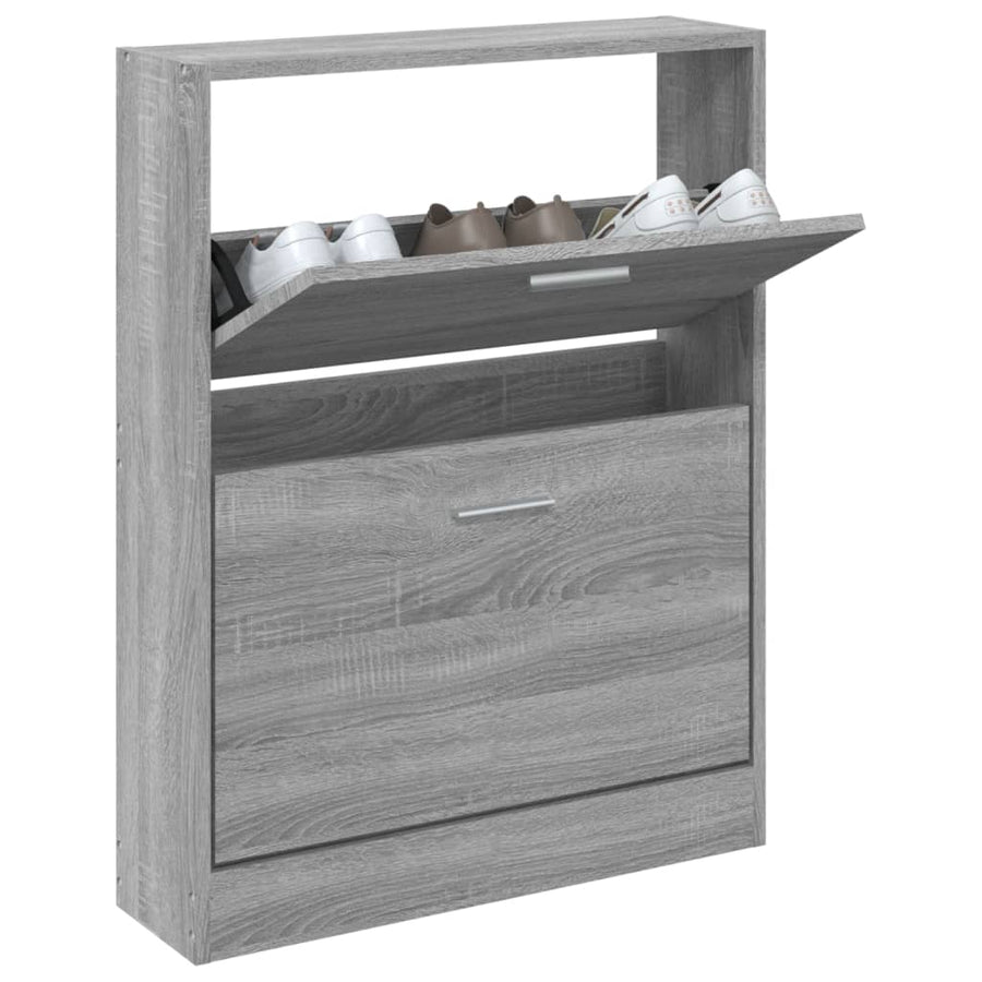 Schoenenkast 59x17x81 cm bewerkt hout grijs sonoma 59 x 17 x 81 cm Grijs sonoma