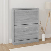 Schoenenkast 59x17x81 cm bewerkt hout grijs