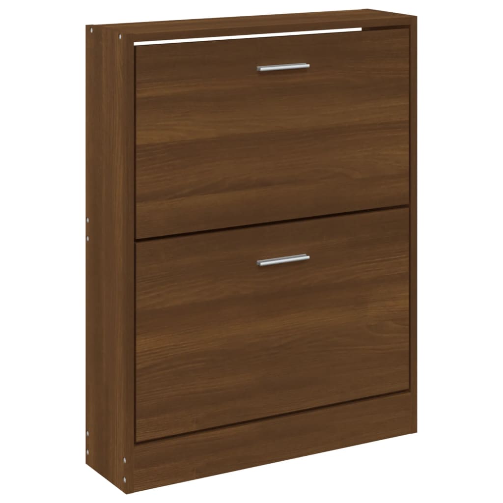 Schoenenkast 59x17x81 cm bewerkt hout bruin eikenkleur 59 x 17 x 81 cm Bruineiken