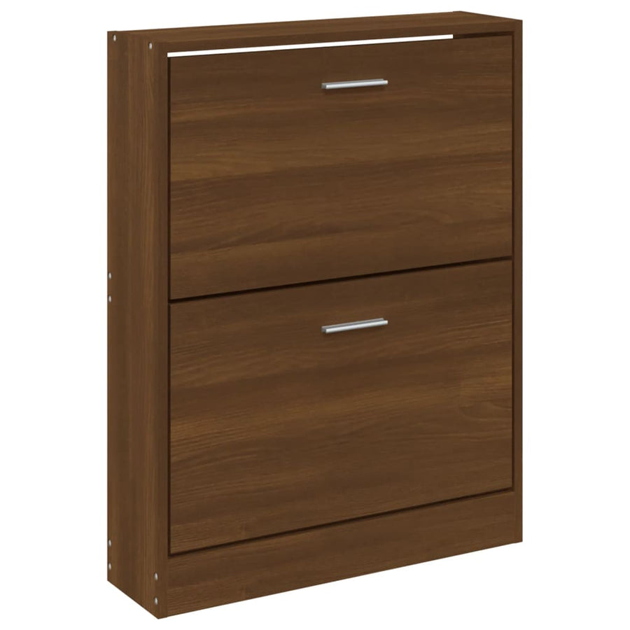 Schoenenkast 59x17x81 cm bewerkt hout bruin eikenkleur 59 x 17 x 81 cm Bruineiken