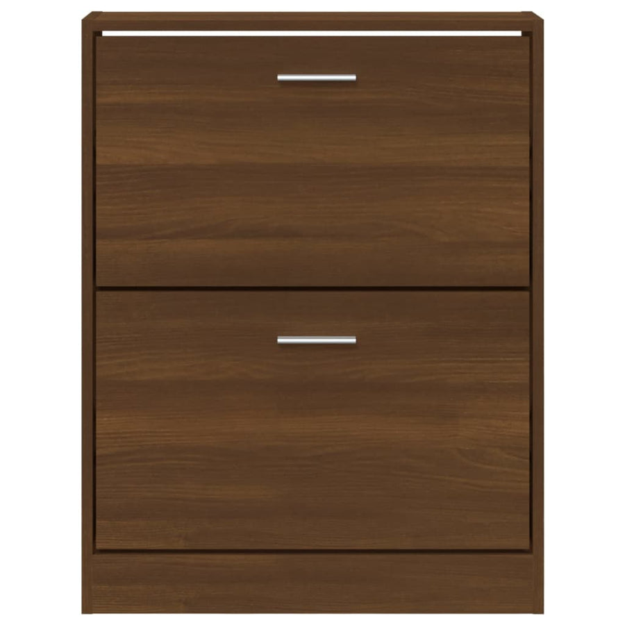 Schoenenkast 59x17x81 cm bewerkt hout bruin eikenkleur 59 x 17 x 81 cm Bruineiken