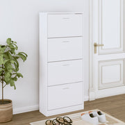 Schoenenkast 63x24x147 cm wit eiken