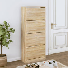 Schoenenkast 63X24X147 Cm Bewerkt Hout Sonoma Eikenkleurig Wit