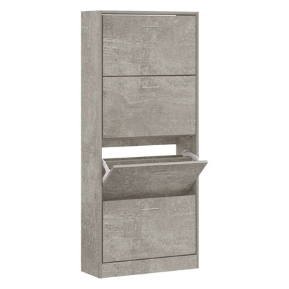 Schoenenkast 63x24x147 cm bewerkt hout betongrijs 63 x 24 x 147 cm Betongrijs