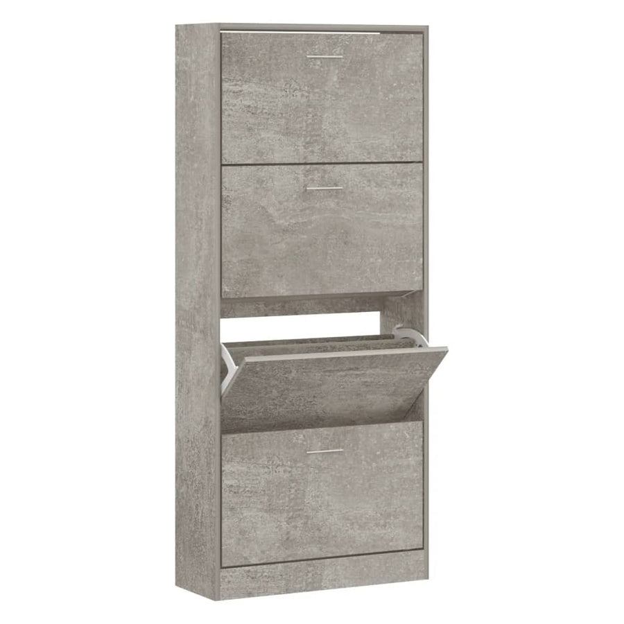 Schoenenkast 63x24x147 cm bewerkt hout betongrijs 63 x 24 x 147 cm Betongrijs