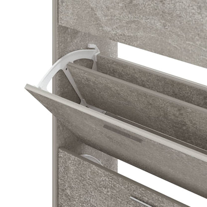 Schoenenkast 63x24x147 cm bewerkt hout betongrijs 63 x 24 x 147 cm Betongrijs