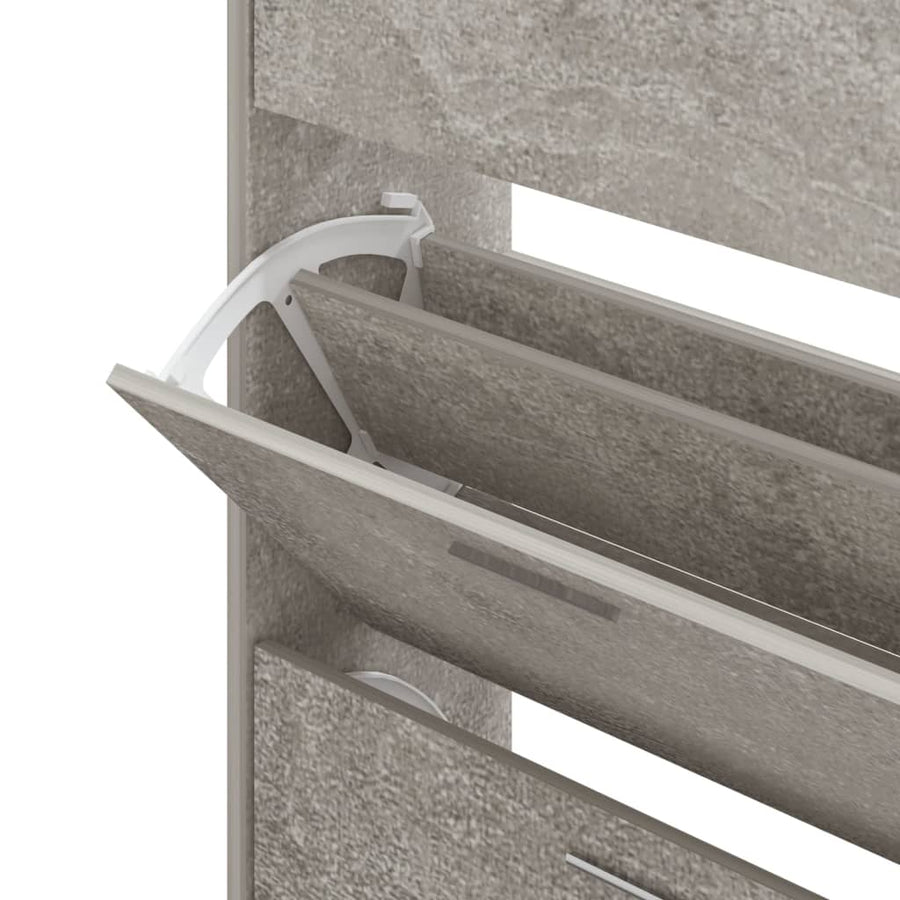 Schoenenkast 63x24x147 cm bewerkt hout betongrijs 63 x 24 x 147 cm Betongrijs