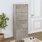Schoenenkast 63x24x147 cm bewerkt hout betongrijs