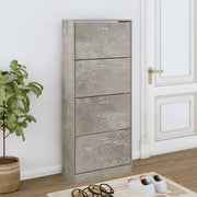 Schoenenkast 63x24x147 cm bewerkt hout betongrijs