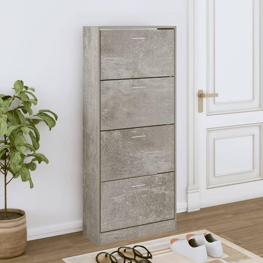 Schoenenkast 63x24x147 cm bewerkt hout betongrijs 63 x 24 x 147 cm Betongrijs