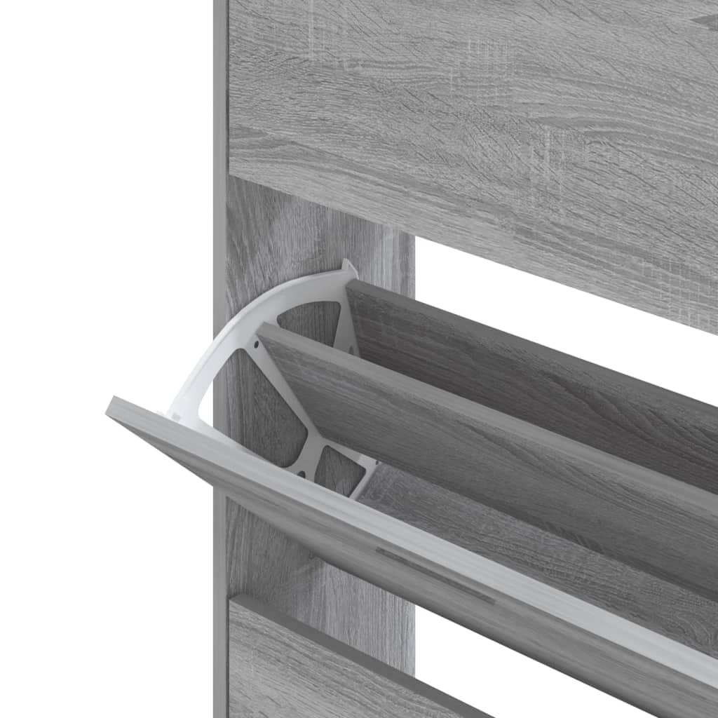 Schoenenkast 63x24x147 cm bewerkt hout grijs sonoma 63 x 24 x 147 cm Grijs sonoma