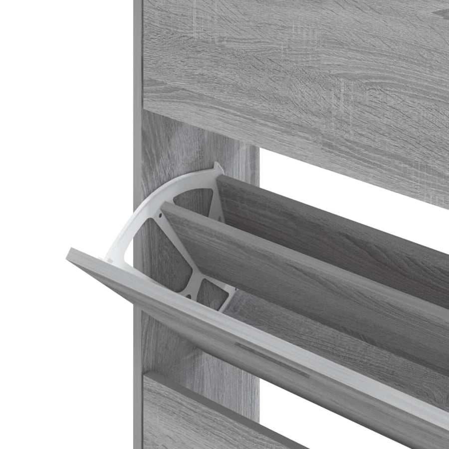 Schoenenkast 63x24x147 cm bewerkt hout grijs sonoma 63 x 24 x 147 cm Grijs sonoma
