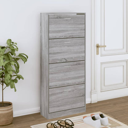 Schoenenkast 63x24x147 cm bewerkt hout grijs sonoma 63 x 24 x 147 cm Grijs sonoma
