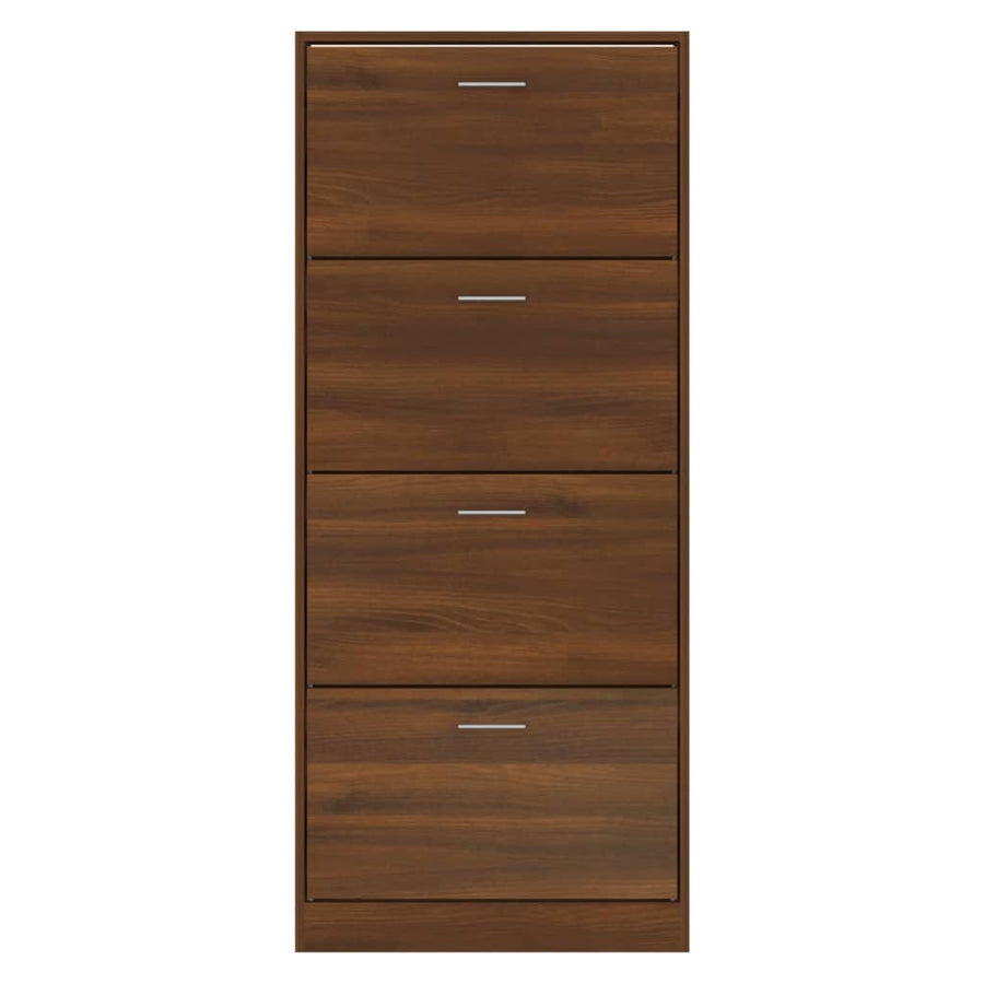 Schoenenkast 63x24x147 cm bewerkt hout bruin eikenkleur 63 x 24 x 147 cm Bruineiken