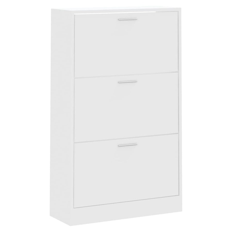 Schoenenkast 63x24x103 cm bewerkt hout wit 63 x 24 x 103 cm Wit