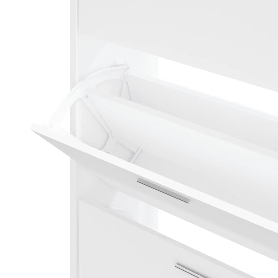 Schoenenkast 63x24x103 cm bewerkt hout wit 63 x 24 x 103 cm Wit