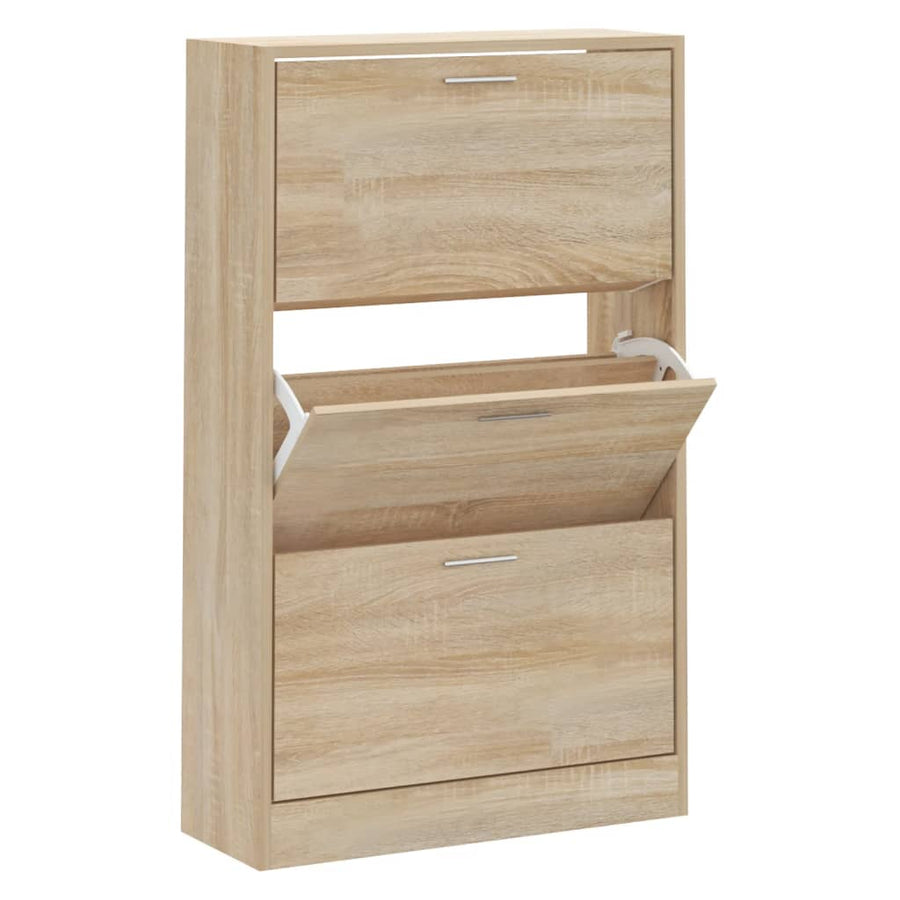 Schoenenkast 63x24x103 cm bewerkt hout sonoma eikenkleurig 63 x 24 x 103 cm Sonoma eiken