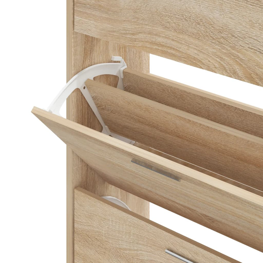 Schoenenkast 63x24x103 cm bewerkt hout sonoma eikenkleurig 63 x 24 x 103 cm Sonoma eiken