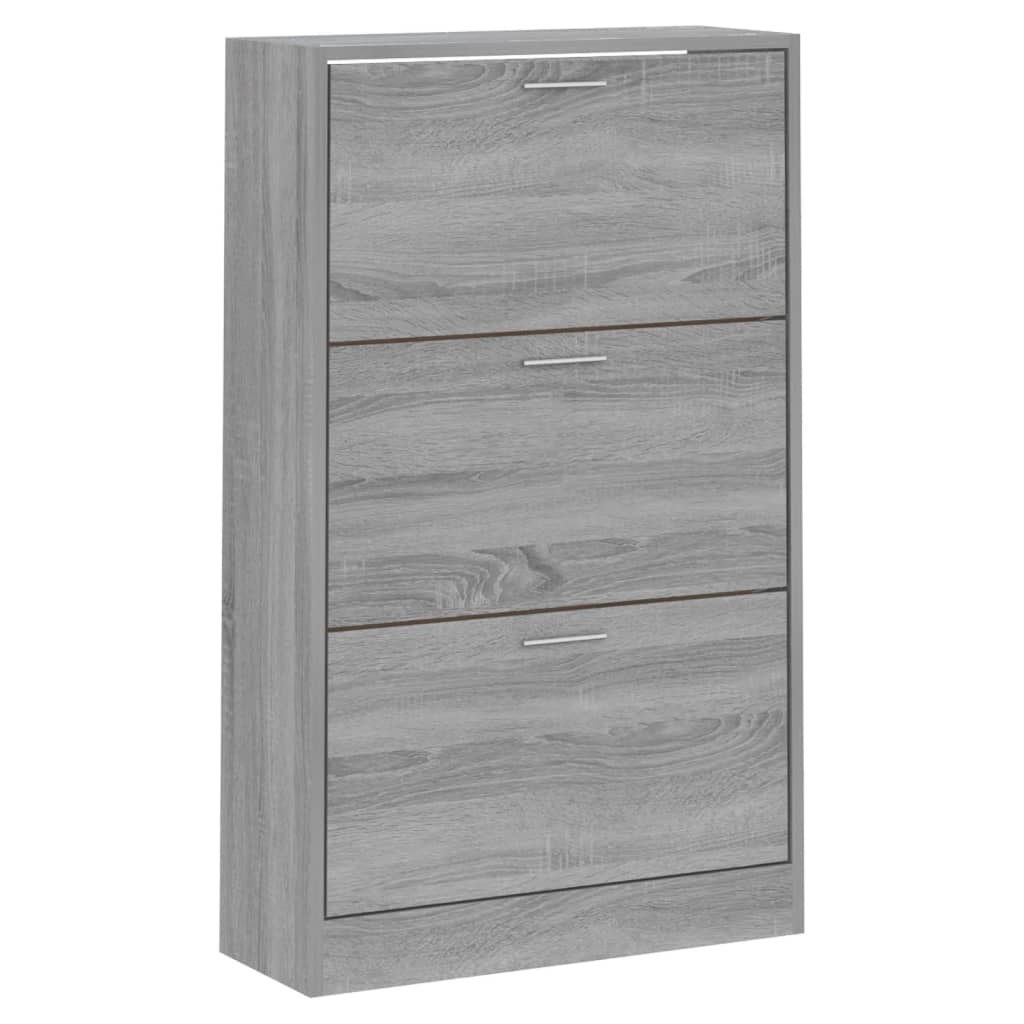 Schoenenkast 63x24x103 cm bewerkt hout grijs sonoma 63 x 24 x 103 cm Grijs sonoma