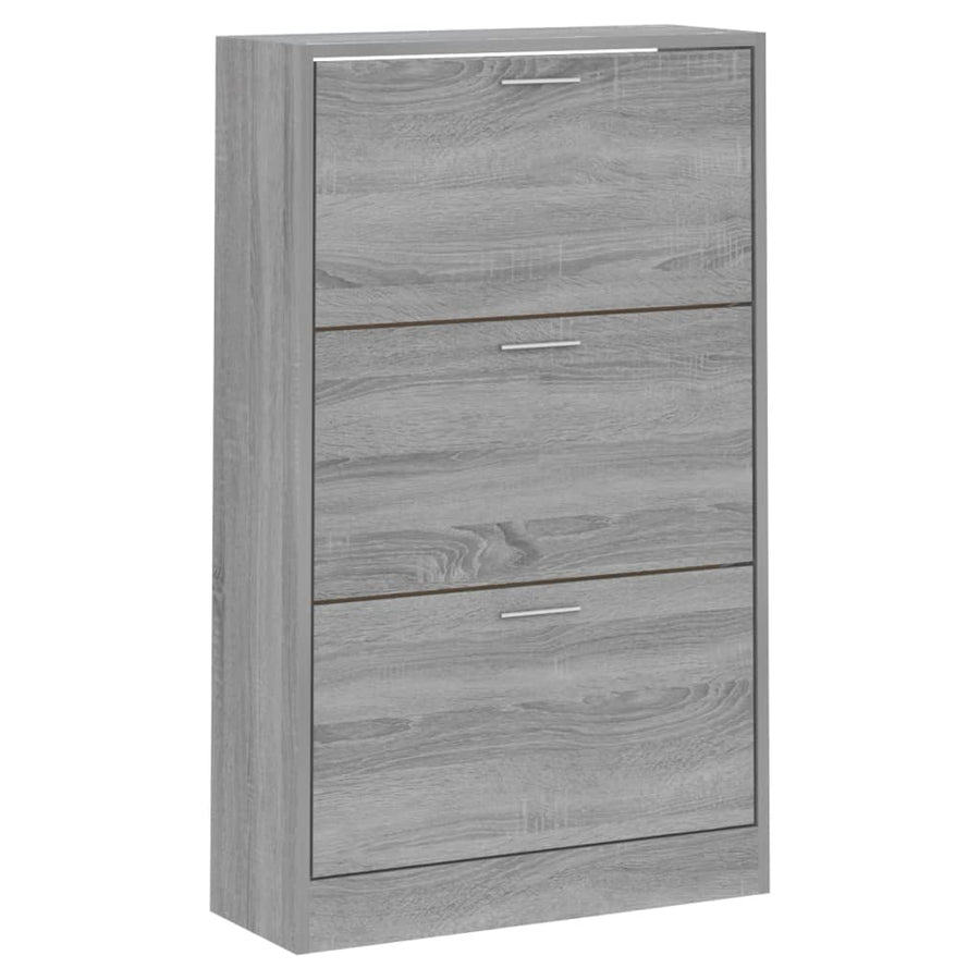 Schoenenkast 63x24x103 cm bewerkt hout grijs sonoma 63 x 24 x 103 cm Grijs sonoma