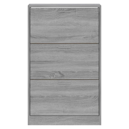 Schoenenkast 63x24x103 cm bewerkt hout grijs sonoma 63 x 24 x 103 cm Grijs sonoma