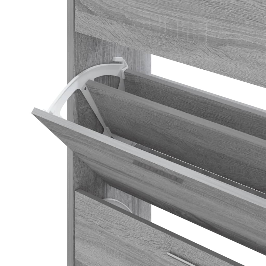 Schoenenkast 63x24x103 cm bewerkt hout grijs sonoma 63 x 24 x 103 cm Grijs sonoma