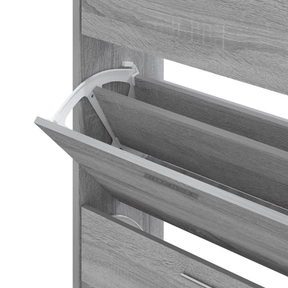 Schoenenkast 63x24x103 cm bewerkt hout grijs sonoma 63 x 24 x 103 cm Grijs sonoma