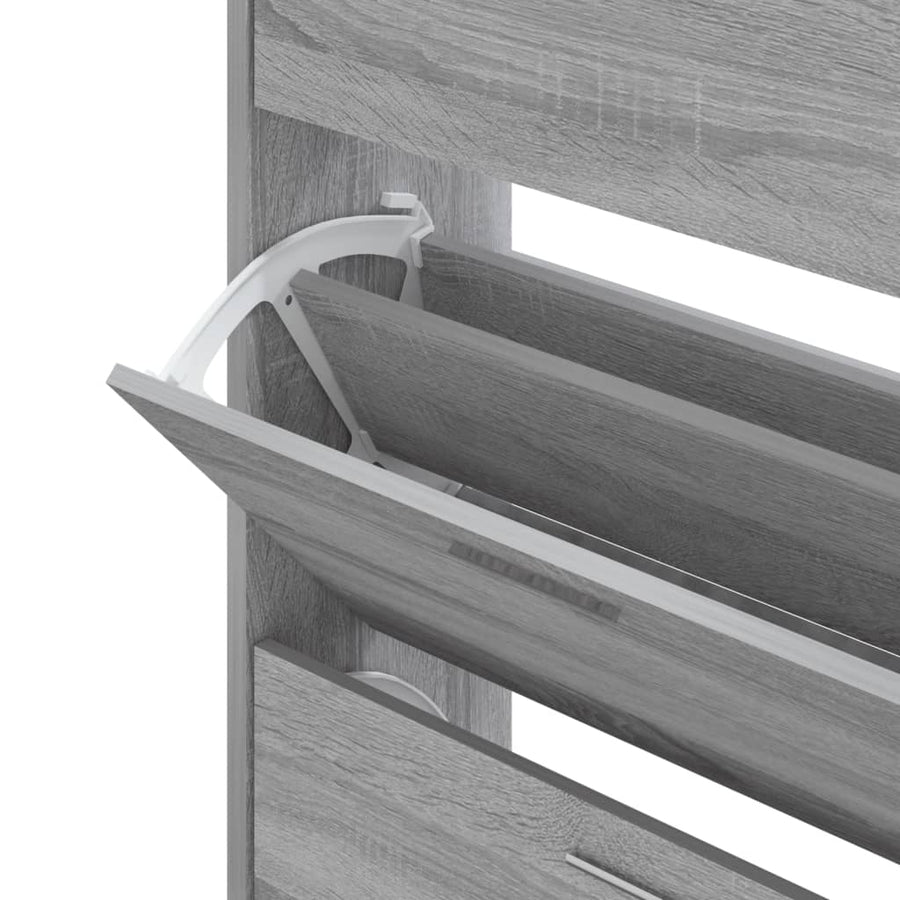 Schoenenkast 63x24x103 cm bewerkt hout grijs sonoma 63 x 24 x 103 cm Grijs sonoma