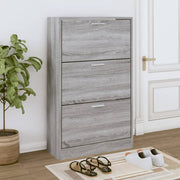 Schoenenkast 63x24x103 cm bewerkt hout grijs