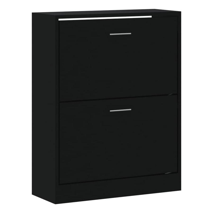 Schoenenkast 63x24x81 cm bewerkt hout zwart 63 x 24 x 81 cm Zwart