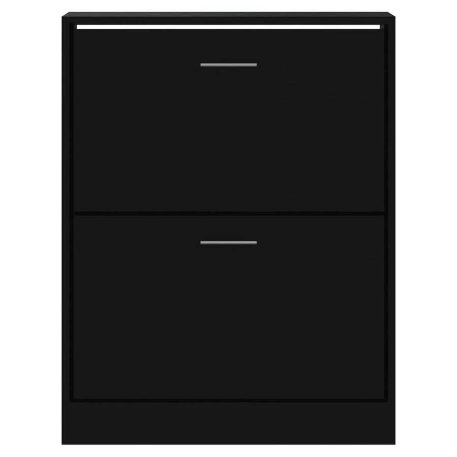 Schoenenkast 63x24x81 cm bewerkt hout zwart 63 x 24 x 81 cm Zwart