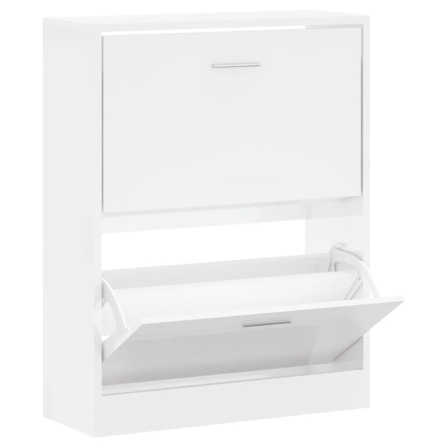 Schoenenkast Bewerkt Hout 63 x 24 x 81 cm Hoogglans wit