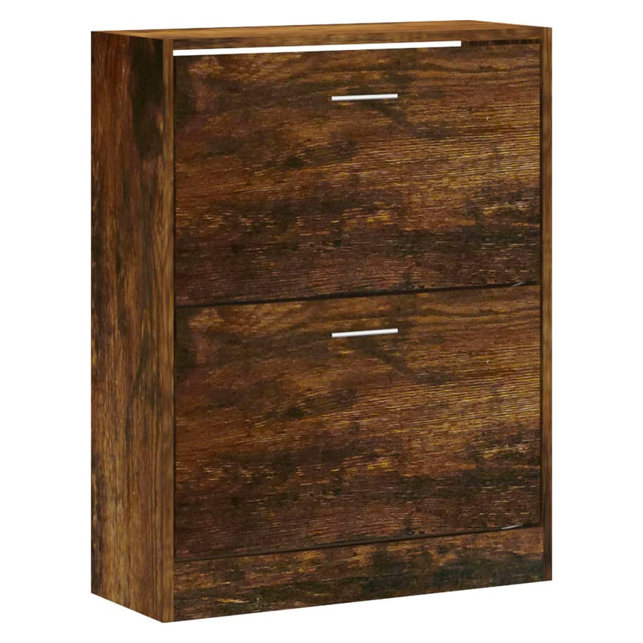 Schoenenkast 63x24x81 cm bewerkt hout gerookt eikenkleurig 63 x 24 x 81 cm Gerookt eiken